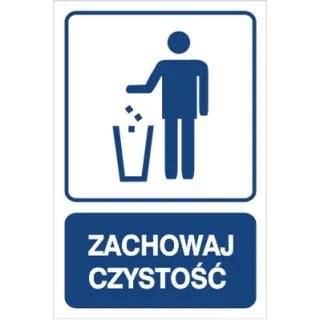 Znak zachowaj czystość na płycie PCV (823-112)