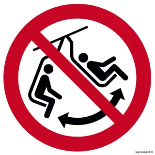 Znak Zakaz bujania krzesełkiem na Folii Samoprzylepnej (GA038)