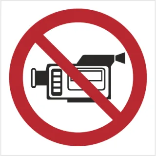 Znak Zakaz filmowania na Folii Samoprzylepnej (615)