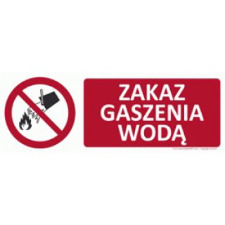 Znak Zakaz gaszenia wodą 
