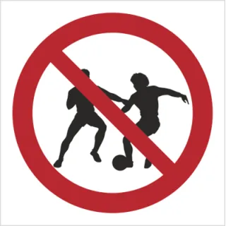 Znak zakaz gry w piłkę bez opisu na Folii Samoprzylepnej (600)