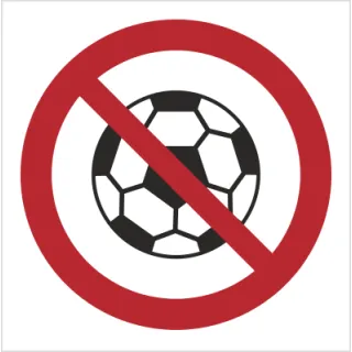 Znak Zakaz gry w piłkę na płycie PCV (651)