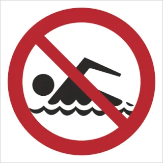 Znak Zakaz kąpieli na Folii Samoprzylepnej (655)
