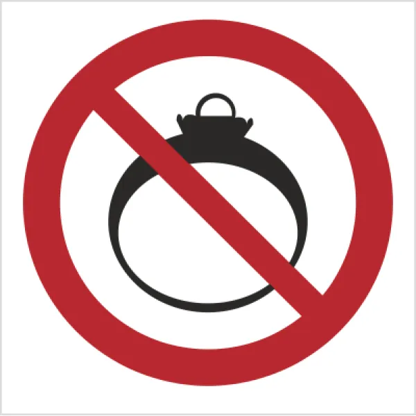 Znak Zakaz noszenia biżuterii na Folii Samoprzylepnej (639)