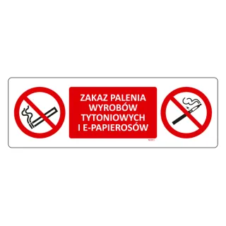 Znak Zakaz palenia tytoniu i e-papierosów na Folii