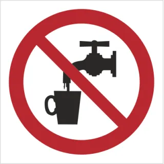 Znak zakaz picia wody na Folii Samoprzylepnej (603)