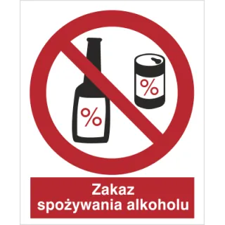 Znak zakaz spożywania alkoholu na płycie PCV (637)