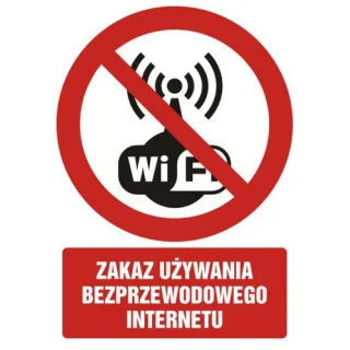 Znak Zakaz używania bezprzewodowego internetu na Folii Samoprzylepnej (GC069)