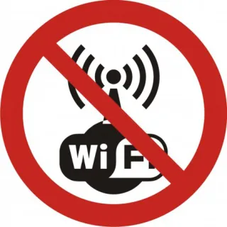 Znak zakaz używania bezprzewodowego internetu na Folii Samoprzylepnej (GB038)