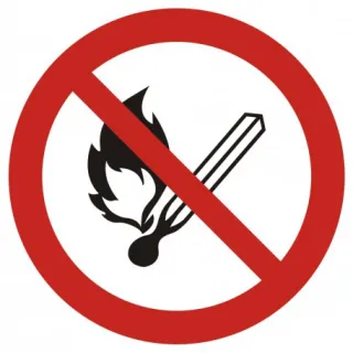 Znak Zakaz używania otwartego ognia, zakaz palenia tytoniu na płycie PCV (GAP003)