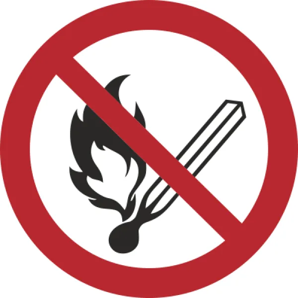 Znak zakaz używania otwartego ognia i palenia tytoniu na Płycie Świecącej (210-08)