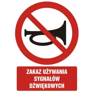 Znak zakaz używania sygnałów dźwiękowych na Folii Samoprzylepnej (GC031)