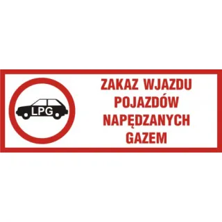 Znak Zakaz wjazdu pojazdów napędzanych gazem na płycie PCV (SA034)