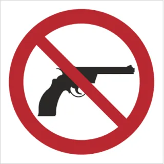 Znak Zakaz wnoszenia broni na płycie PCV (629)