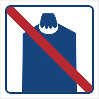 Znak zakaz wnoszenia podręcznego bagażu na Folii Samoprzylepnej (823-44)
