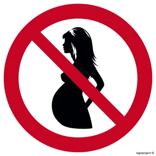 Znak Zakaz wstępu kobietom w ciąży na Płycie Świecącej (GB059)