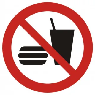 Znak Zakaz wstępu z jedzeniem i piciem na Folii Samoprzylepnej (GAP022)