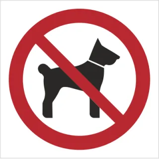 Znak zakaz wstępu ze zwierzętami na Folii Samoprzylepnej (605-01)
