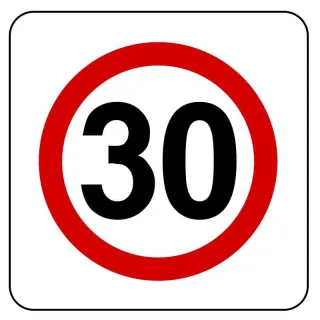 Znaki zakazu METALOWY Ograniczenia do 30km/h (B43)