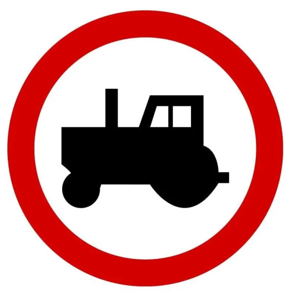  Zakaz wjazdu ciągników rolniczych (B6)