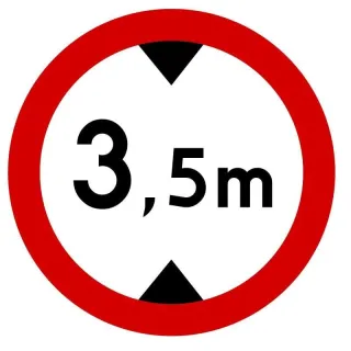 Znak zakazu METALOWY zakaz wjazdu pojazdów o wysokości ponad 3,5m (B16)
