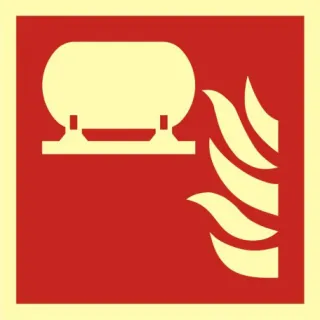 Znak zamocowana instalacja gaśnicza na Folii Samoprzylepnej (BAF012)
