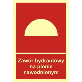 Znak zawór hydrantowy na pionie nawodnionym na Płycie Świecącej (BC019)
