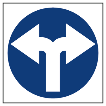 Znak nakaz jazdy w lewo lub w prawo (703-04)