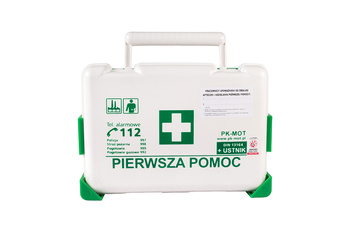 Apteczka pierwszej pomocy BD NEW DIN 13164 + ustnik z wieszakiem biała