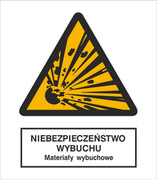 Znak niebezpieczeństwo wybuchu - materiały wybuchowe (216)