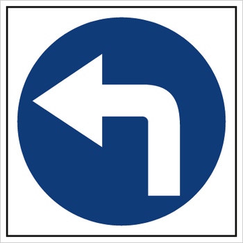 Znak nakaz jazdy w lewo (703-03)