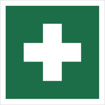 Znak apteczka na Folii Samoprzylepnej (501-02)